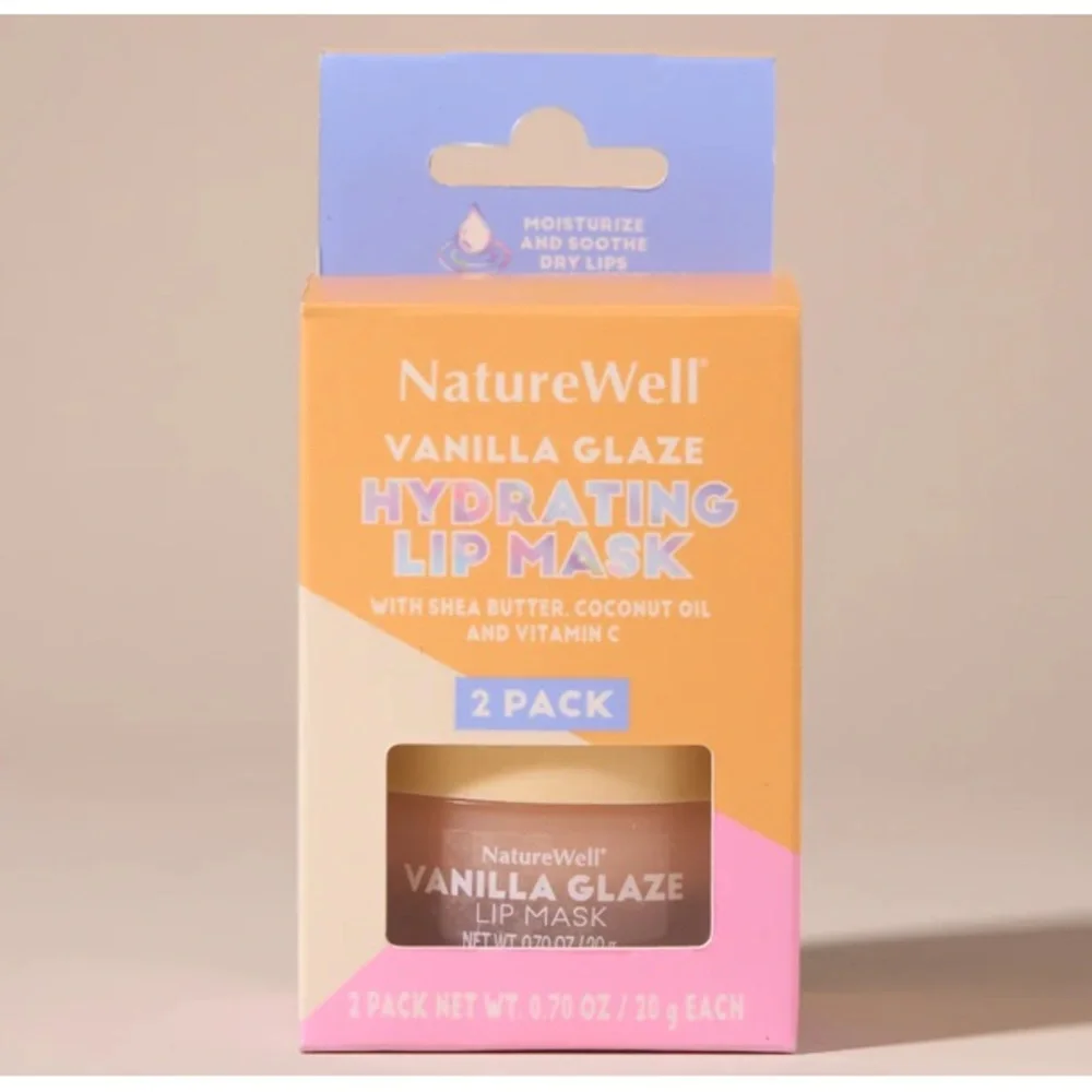 NatureWell Vanilla Glaze Hydrating Lip Mask 2-Pack , New in Box